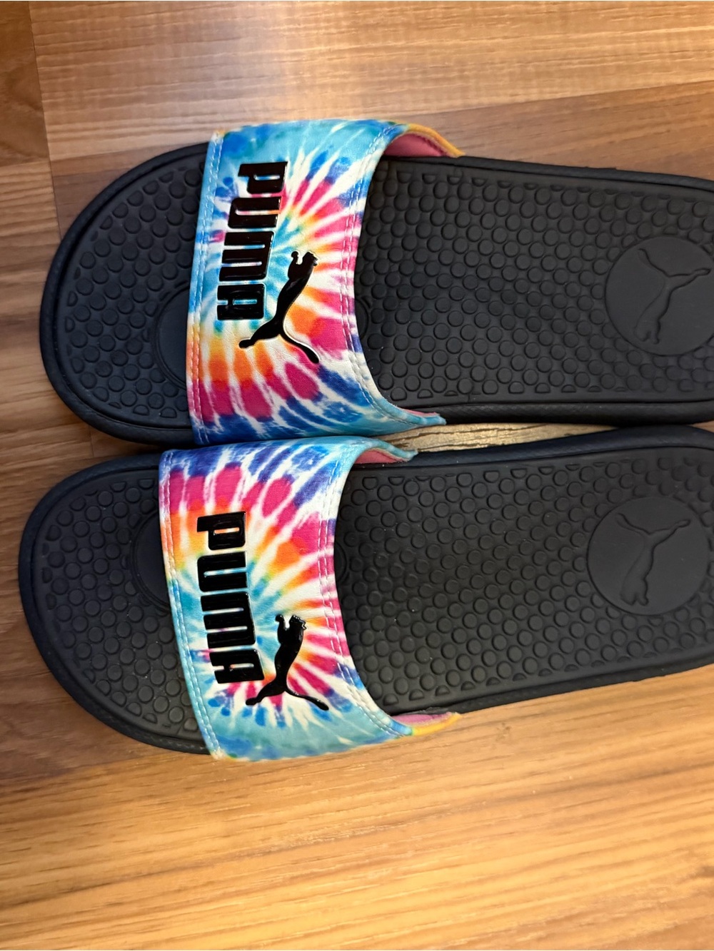 Puma Tie-Dye Slide Sandals - Black Footbed
